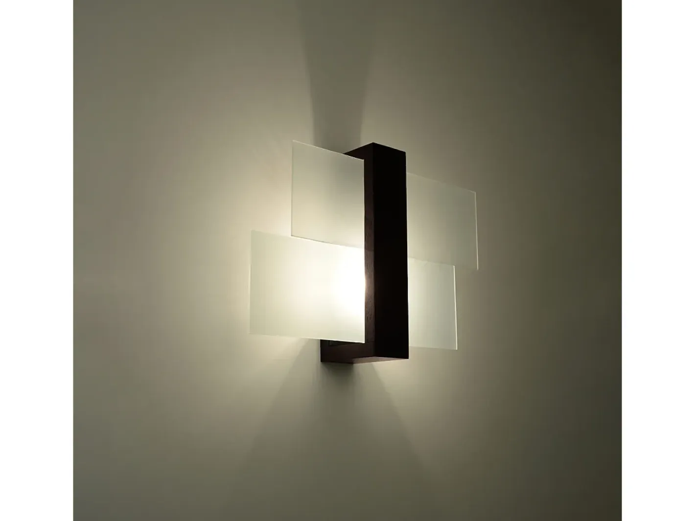 Sollux Lighting Lámparas de pared Ignis escandinavo de madera/vidrio - 1 fuentes luminosas 4000K - L.43 x A.30 cm - wengué Beige