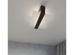Sollux Lighting Lámparas de pared Ignis escandinavo de madera/vidrio - 1 fuentes luminosas 4000K - L.43 x A.30 cm - wengué Beige