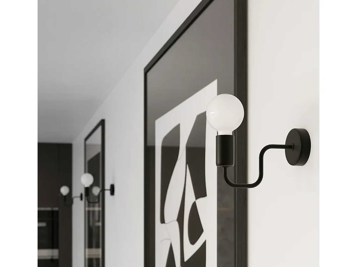Sollux Lighting Aplique Para Pared-Lámparas de pared Infinix industrial de acero - 1 fuentes luminosas 4000K - L.8,5 x A.20 cm - Negro