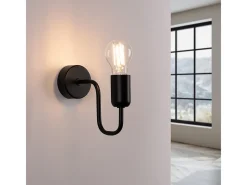 Sollux Lighting Aplique Para Pared-Lámparas de pared Infinix industrial de acero - 1 fuentes luminosas 4000K - L.8,5 x A.20 cm - Negro