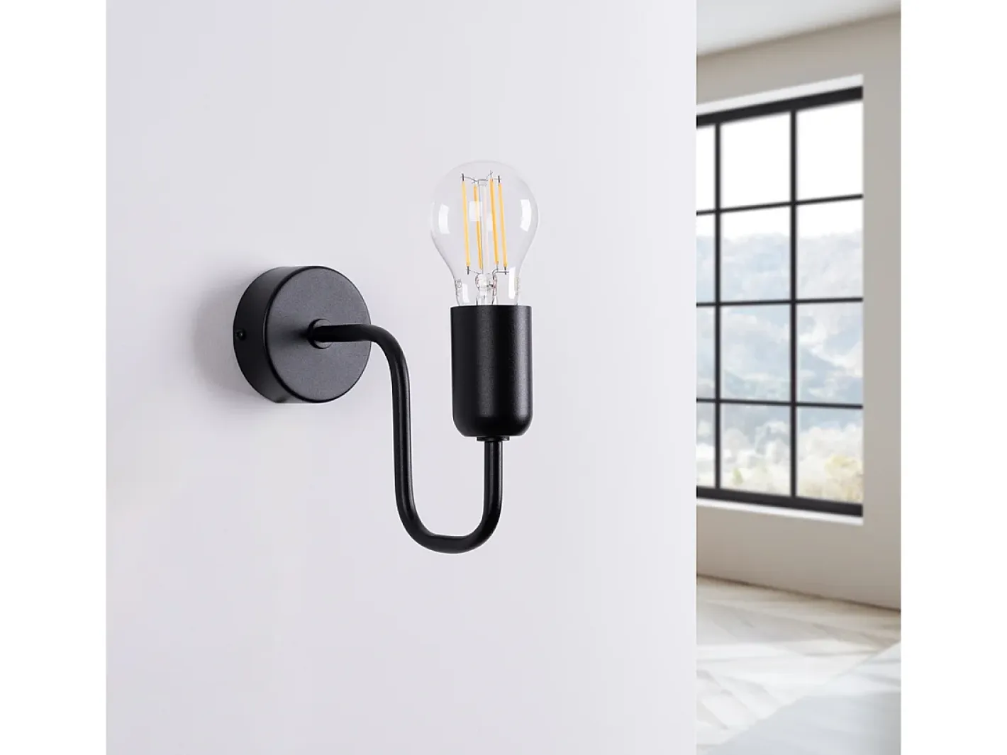Sollux Lighting Aplique Para Pared-Lámparas de pared Infinix industrial de acero - 1 fuentes luminosas 3000K - L.8,5 x A.20 cm - Negro