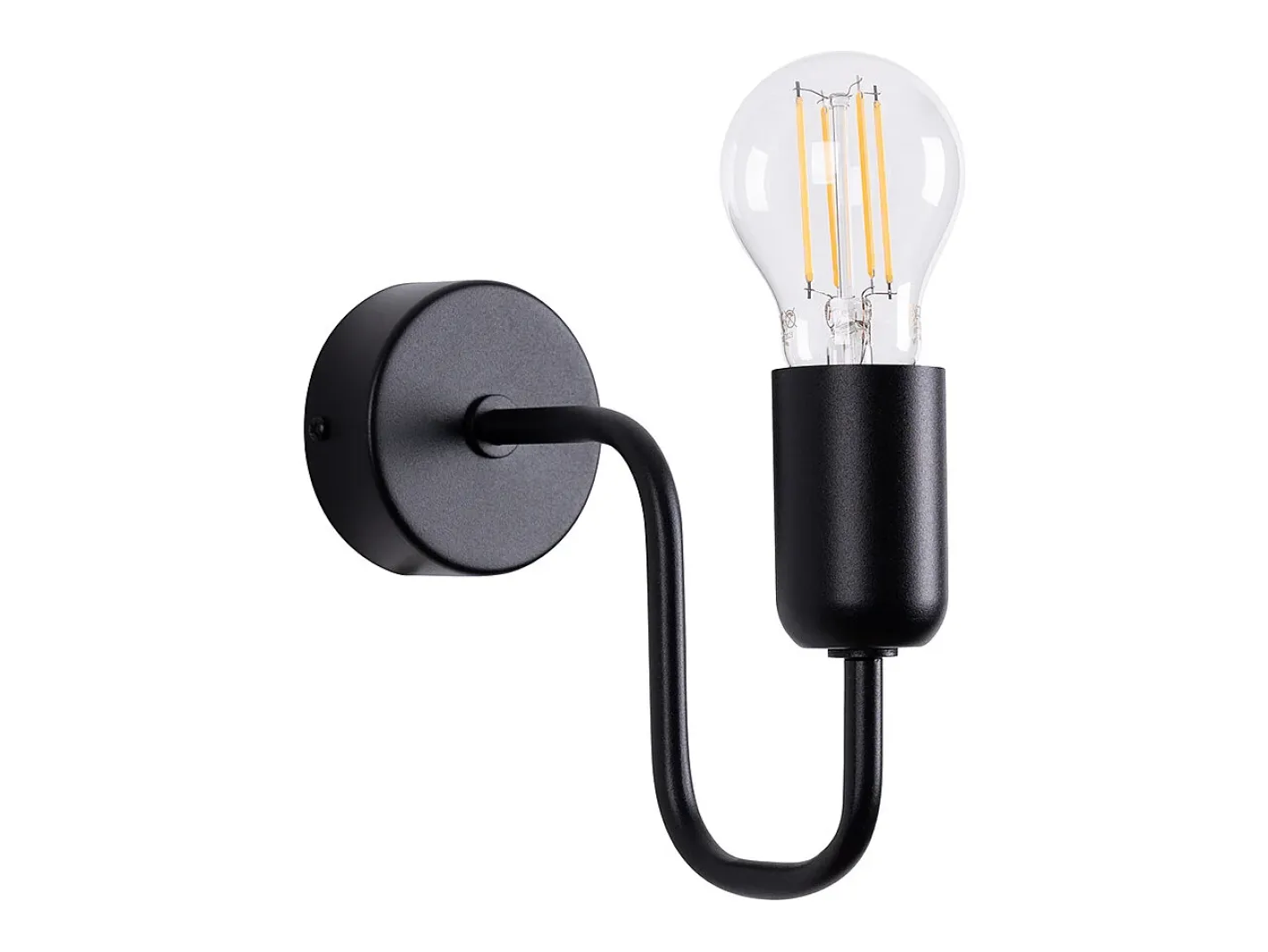 Sollux Lighting Aplique Para Pared-Lámparas de pared Infinix industrial de acero - 1 fuentes luminosas 3000K - L.8,5 x A.20 cm - Negro