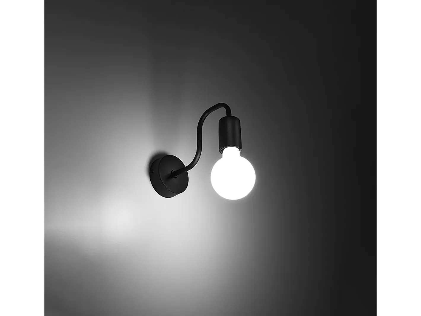 Sollux Lighting Aplique Para Pared-Lámparas de pared Infinix industrial de acero - 1 fuentes luminosas 3000K - L.8,5 x A.20 cm - Negro