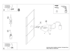 Sollux Lighting Aplique Para Pared-Lámparas de pared Infinix industrial de acero - 1 fuentes luminosas 3000K - L.8,5 x A.20 cm - Negro