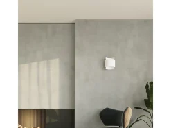 Sollux Lighting Lámparas de pared Influx industrial de acero - 1 fuentes luminosas 3000K - L.22 x A.23 cm - Blanco Discount