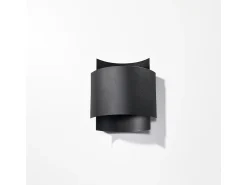 Online Sollux Lighting Lámparas de pared Influx industrial de acero - 1 fuentes luminosas 3000K - L.22 x A.23 cm - Negro