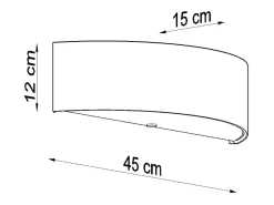 Sollux Lighting Lámparas de pared Kalmaris minimalista de tela/vidrio/acero - 2 fuentes luminosas 4000K - L.45 x A.12 cm - Negro Best