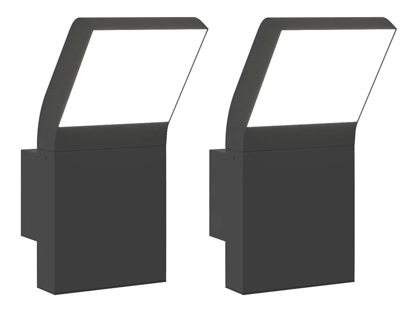 Aplique Para Pared-Lámparas de pared LED de exterior 2 uds aluminio fundido ES878716 Negro