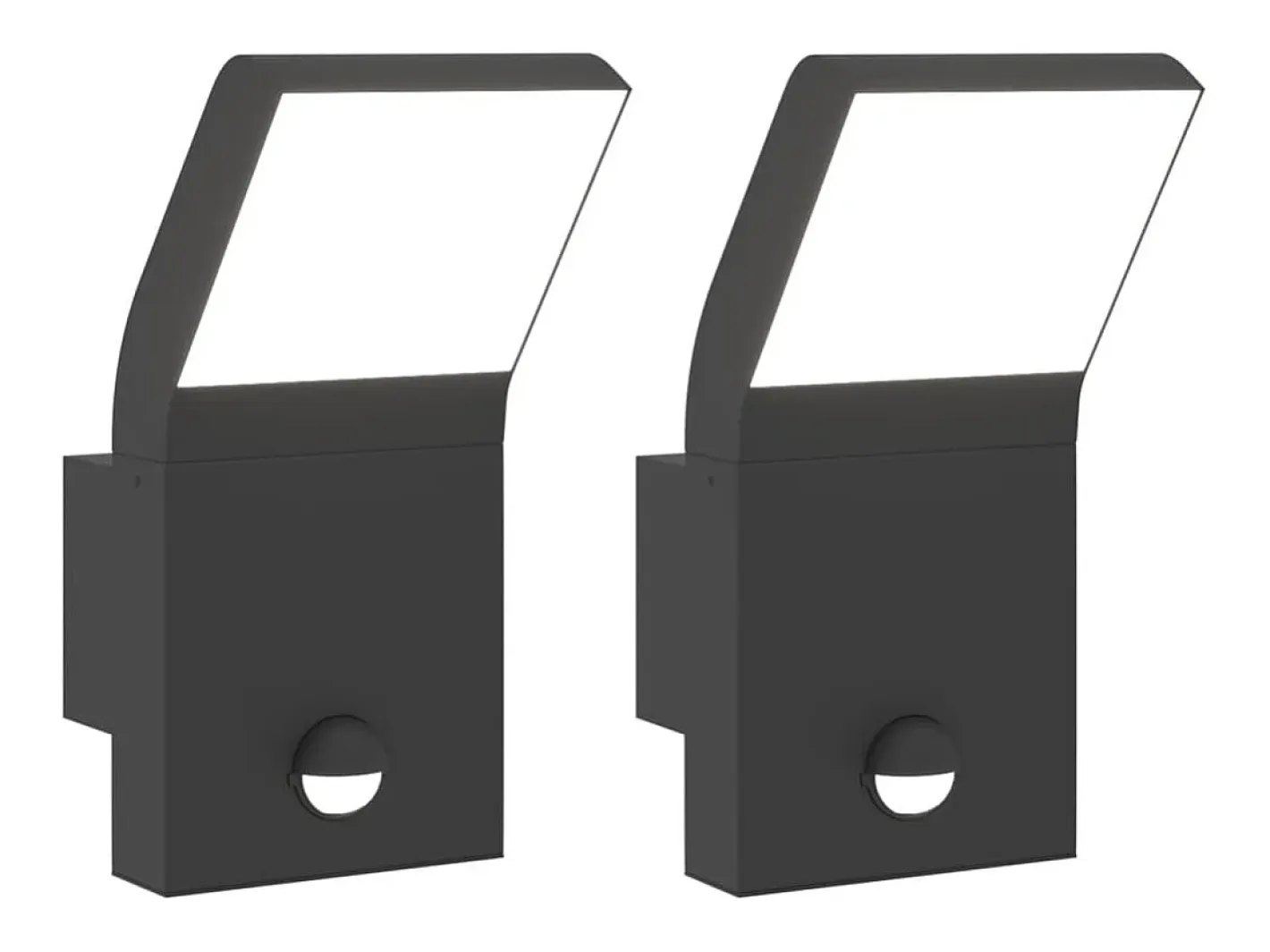 Aplique Para Pared-Lámparas de pared LED exterior con sensor 2 uds aluminio ES338334 Negro