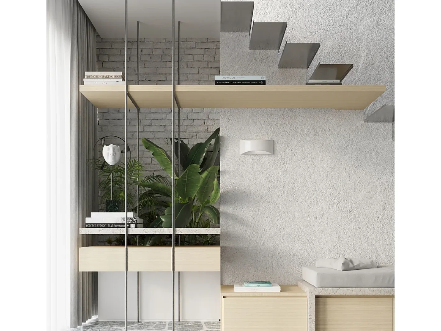Sollux Lighting Lámparas de pared Litte moderno de cerámica - 1 fuentes luminosas 3000K - L.31,5 x A.14,5 cm - Blanco New