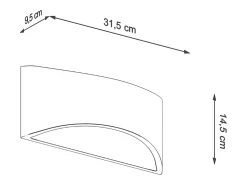 Sollux Lighting Lámparas de pared Litte moderno de cerámica - 1 fuentes luminosas 3000K - L.31,5 x A.14,5 cm - Blanco New