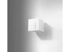 New Sollux Lighting Lámparas de pared Luminara moderno de aluminio - 1 fuentes luminosas 3000K - L.10 x A.10 cm - Blanco