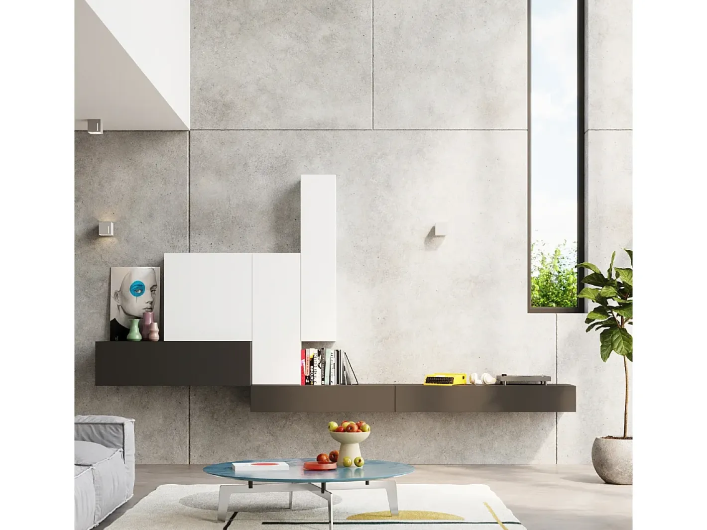 Sollux Lighting Lámparas de pared Luminara moderno de aluminio - 1 fuentes luminosas 4000K - L.10 x A.10 cm - Gris Outlet