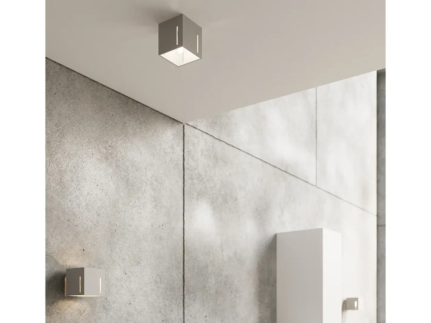 Sollux Lighting Lámparas de pared Luminara moderno de aluminio - 1 fuentes luminosas 4000K - L.10 x A.10 cm - Gris Outlet