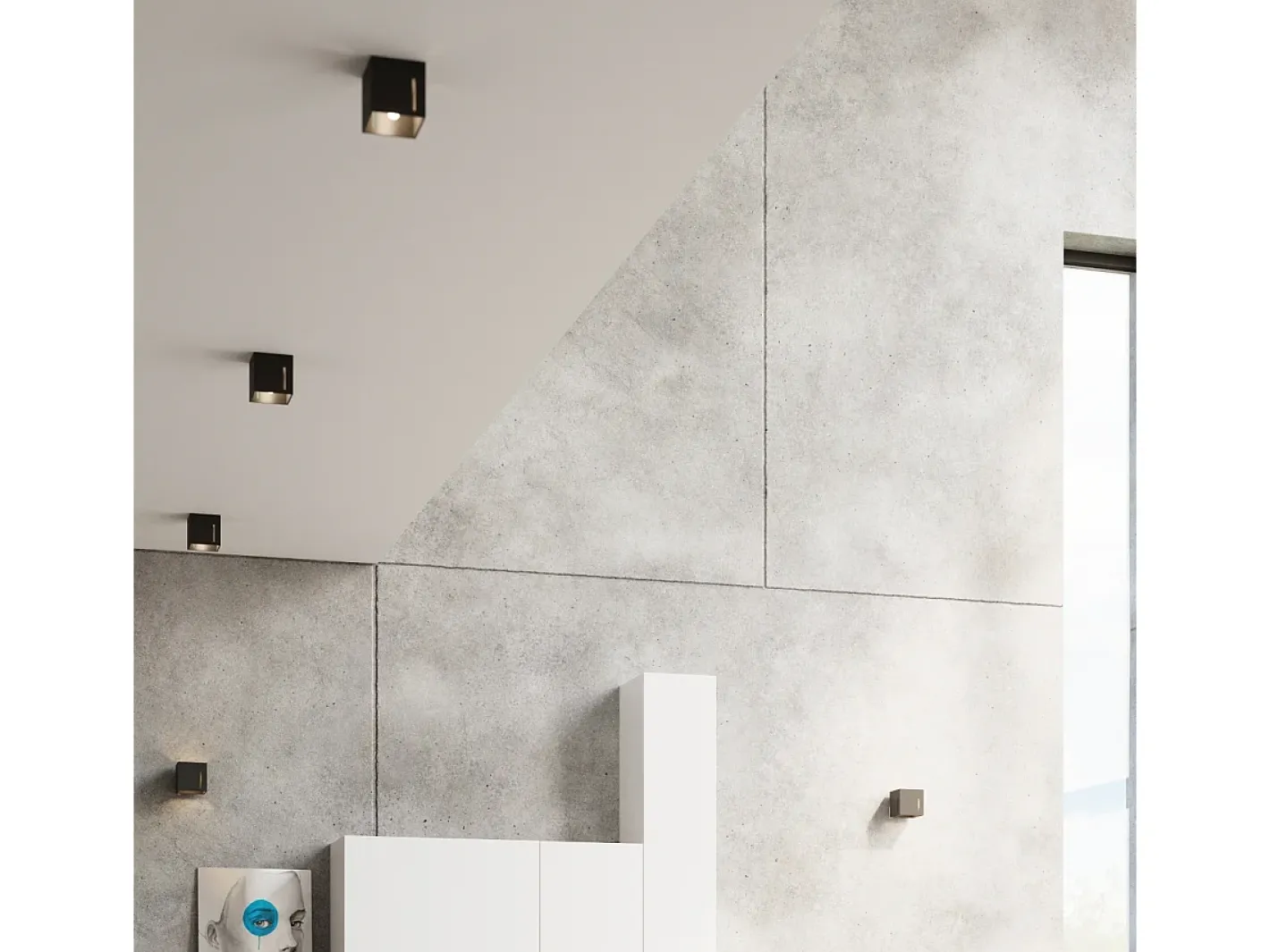 Sollux Lighting Aplique Para Pared-Lámparas de pared Luminara moderno de aluminio - 1 fuentes luminosas 3000K - L.10 x A.10 cm - Negro