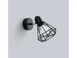Sollux Lighting Lámparas de pared Lunova moderno de acero - 1 fuentes luminosas 3000K - L.18 x A.18 cm - Negro Discount
