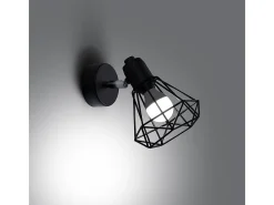 Sollux Lighting Lámparas de pared Lunova moderno de acero - 1 fuentes luminosas 4000K - L.18 x A.18 cm - Negro