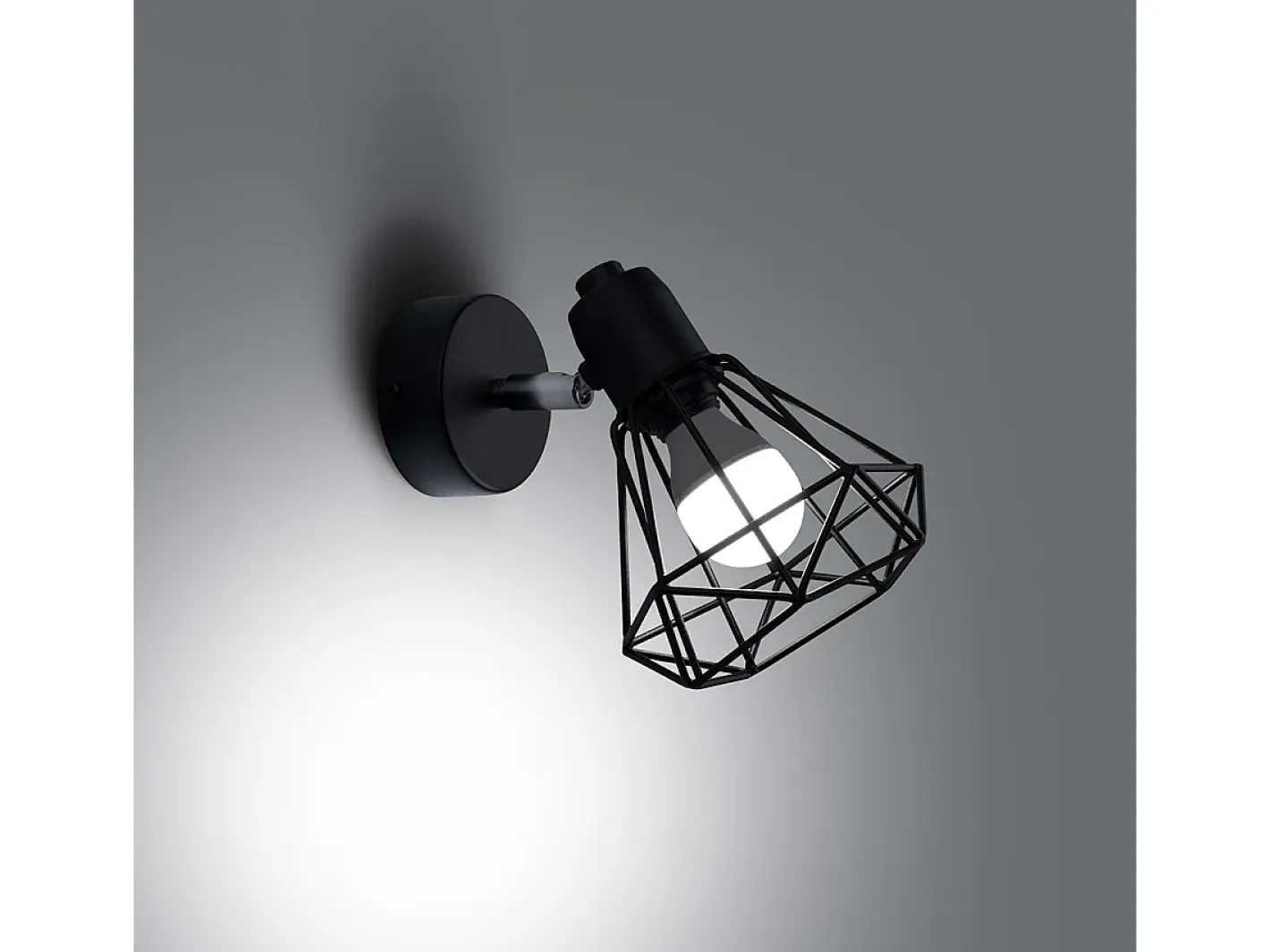 Sollux Lighting Lámparas de pared Lunova moderno de acero - 1 fuentes luminosas 4000K - L.18 x A.18 cm - Negro