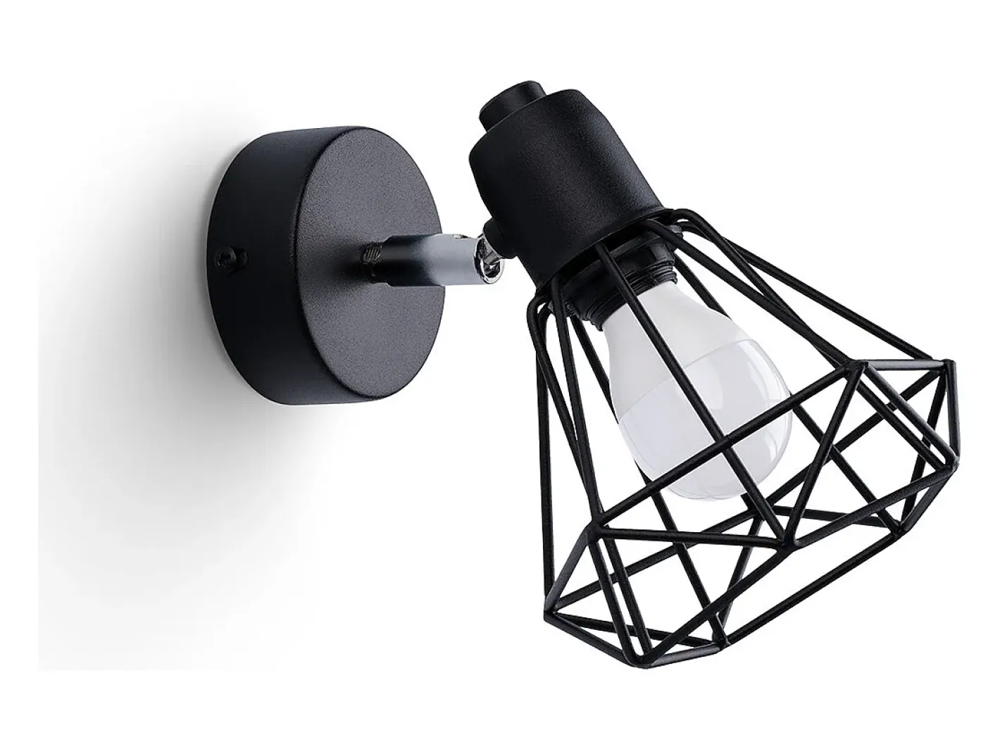 Sollux Lighting Lámparas de pared Lunova moderno de acero - 1 fuentes luminosas 4000K - L.18 x A.18 cm - Negro