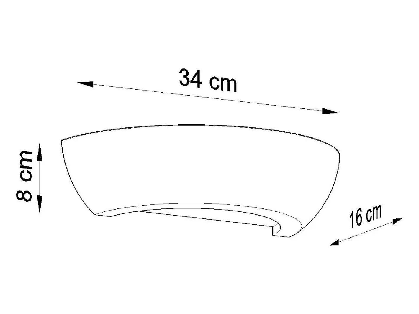Online Sollux Lighting Lámparas de pared Luxis moderno de cerámica/vidrio - 1 fuentes luminosas 3000K - L.34 x A.8 cm - Blanco