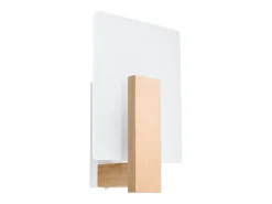 Sollux Lighting Aplique Para Pared-Lámparas de pared Nappo escandinavo de madera/vidrio - 1 fuentes luminosas 4000K - L.16 x A.30,5 cm - madera natural Color natural claro