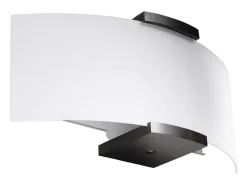 Sollux Lighting Lámparas de pared Nerilo moderno de madera/vidrio - 2 fuentes luminosas 3000K - L.33 x A.14 cm - wengué/blanco Beige Online