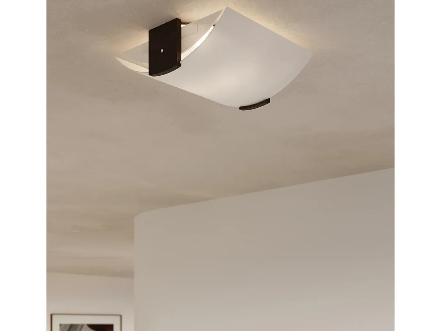 Clearance Sollux Lighting Lámparas de pared Nerilo moderno de madera/vidrio - 2 fuentes luminosas 4000K - L.33 x A.14 cm - wengué/blanco Beige