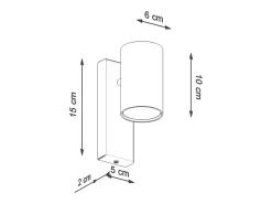 New Sollux Lighting Lámparas de pared Nutiq moderno de acero - 1 fuentes luminosas 4000K - L.6 x A.15 cm - Blanco