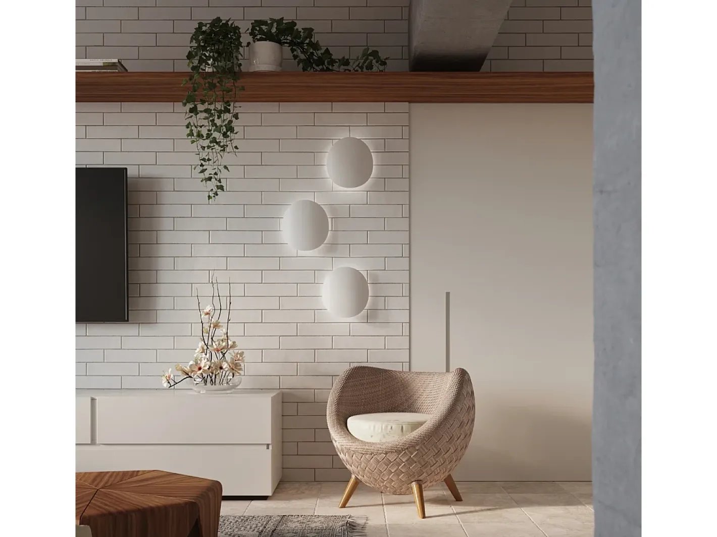Sollux Lighting Lámparas de pared Perceptix moderno de acero - 2 fuentes luminosas 4000K - L.25 x A.29 cm - Blanco New