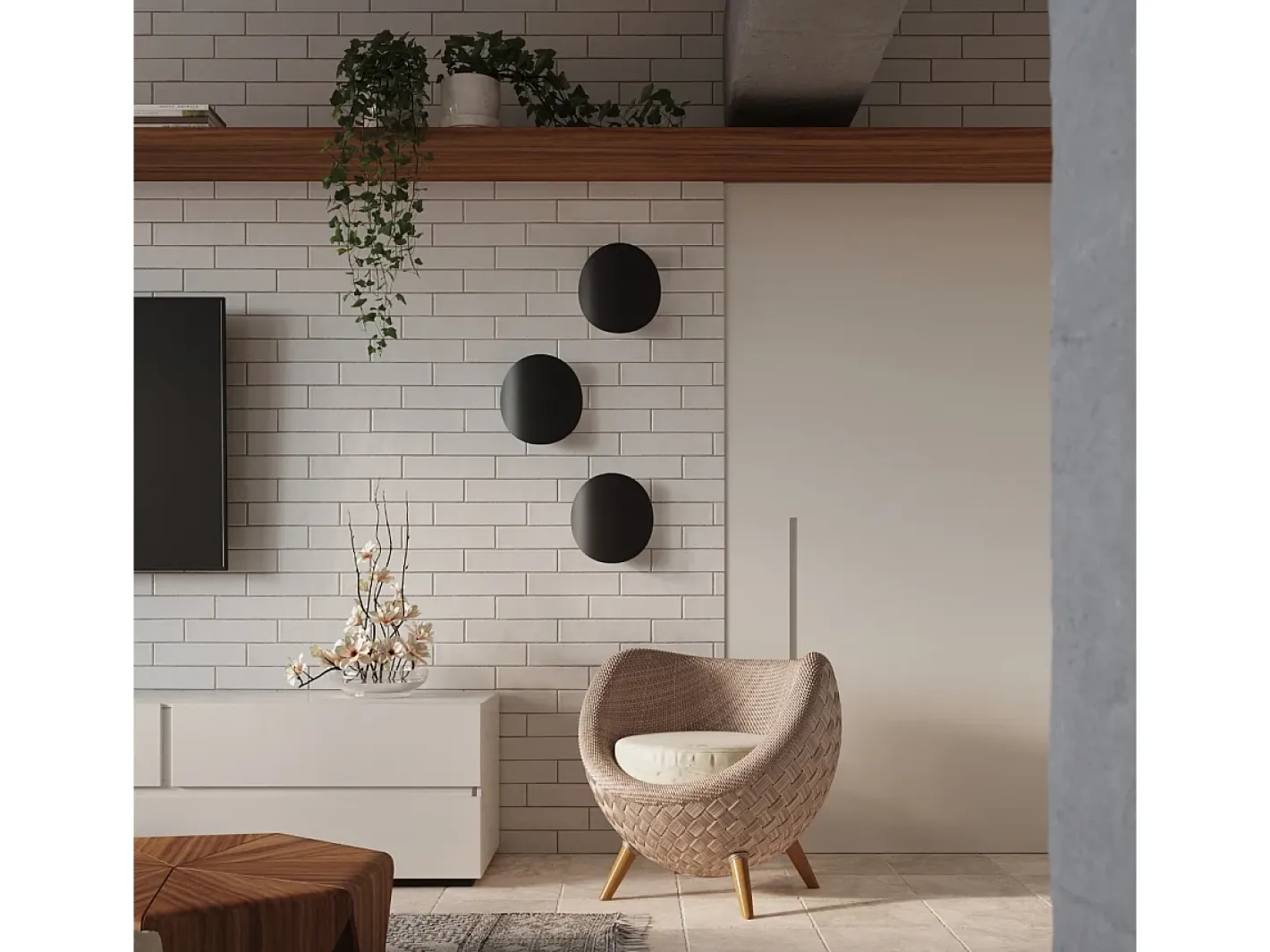 Sollux Lighting Aplique Para Pared-Lámparas de pared Perceptix moderno de acero - 2 fuentes luminosas 3000K - L.25 x A.29 cm - Negro