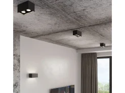 Sollux Lighting Lámparas de pared Quadx maxi moderno de aluminio - 2 fuentes luminosas 3000K - L.20 x A.10 cm - Gris New