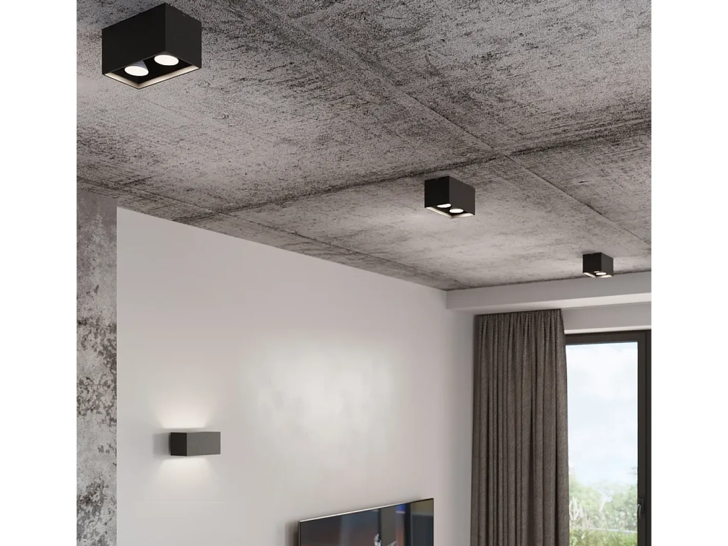 Sollux Lighting Lámparas de pared Quadx maxi moderno de aluminio - 2 fuentes luminosas 3000K - L.20 x A.10 cm - Gris New
