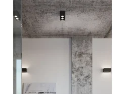 Sollux Lighting Lámparas de pared Quadx maxi moderno de aluminio - 2 fuentes luminosas 3000K - L.20 x A.10 cm - Gris New