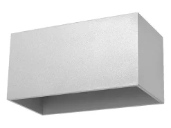 Sollux Lighting Aplique Para Pared-Lámparas de pared Quadx maxi moderno de aluminio - 2 fuentes luminosas 4000K - L.20 x A.10 cm - Gris