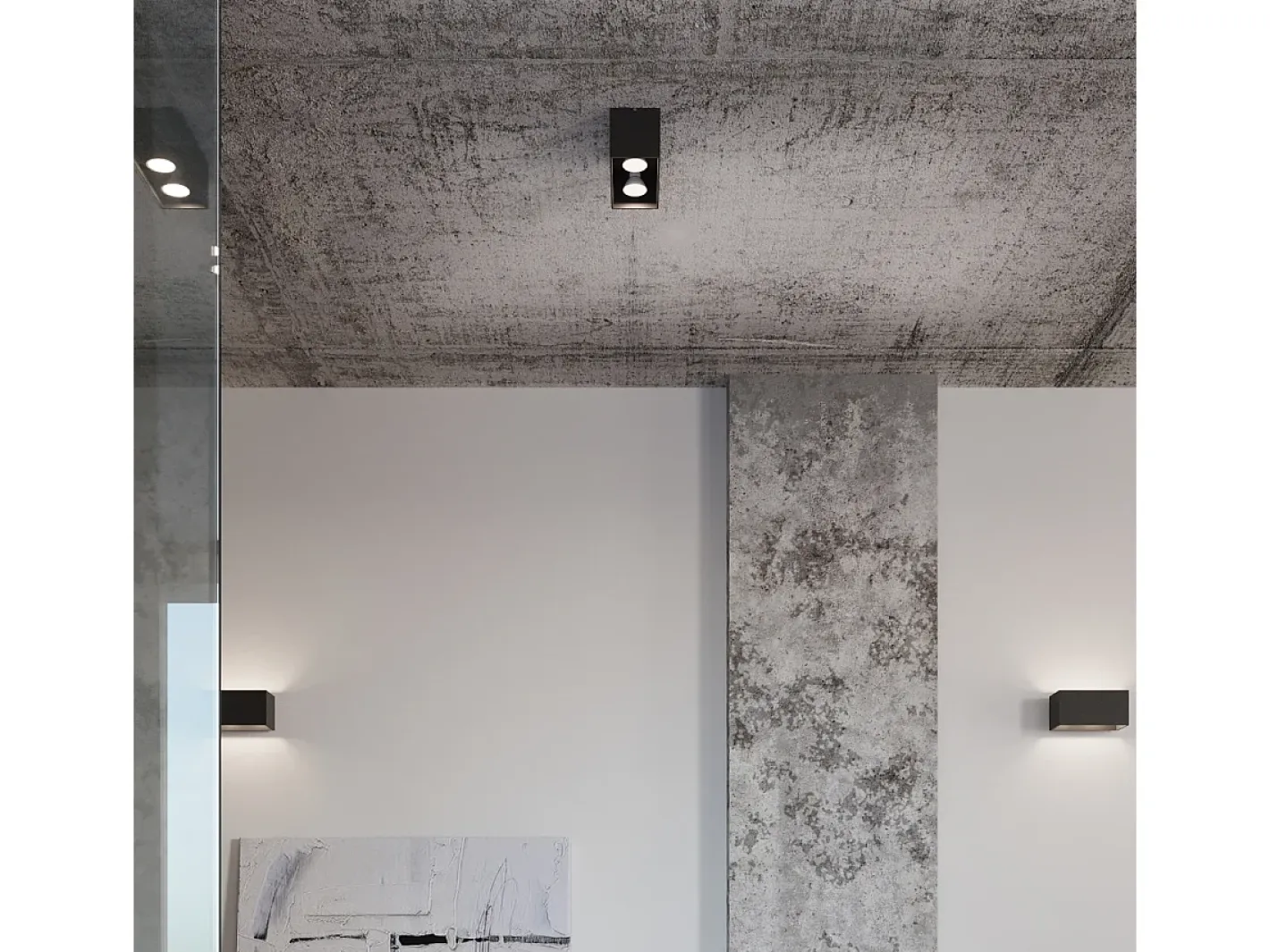 Sollux Lighting Aplique Para Pared-Lámparas de pared Quadx maxi moderno de aluminio - 2 fuentes luminosas 4000K - L.20 x A.10 cm - Gris