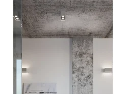 Sollux Lighting Lámparas de pared Quadx maxi moderno de aluminio - 2 fuentes luminosas 3000K - L.20 x A.10 cm - Negro Sale