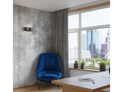 Sollux Lighting Lámparas de pared Quadx moderno de aluminio - 2 fuentes luminosas 4000K - L.26 x A.11 cm - Negro Sale