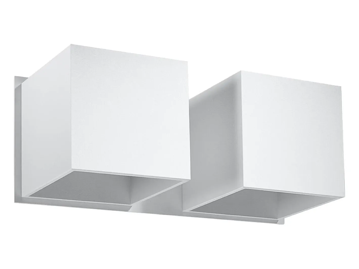 Online Sollux Lighting Lámparas de pared Quadx moderno de aluminio - 2 fuentes luminosas 4000K - L.26 x A.11 cm - Blanco