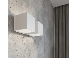 Online Sollux Lighting Lámparas de pared Quadx moderno de aluminio - 2 fuentes luminosas 4000K - L.26 x A.11 cm - Blanco