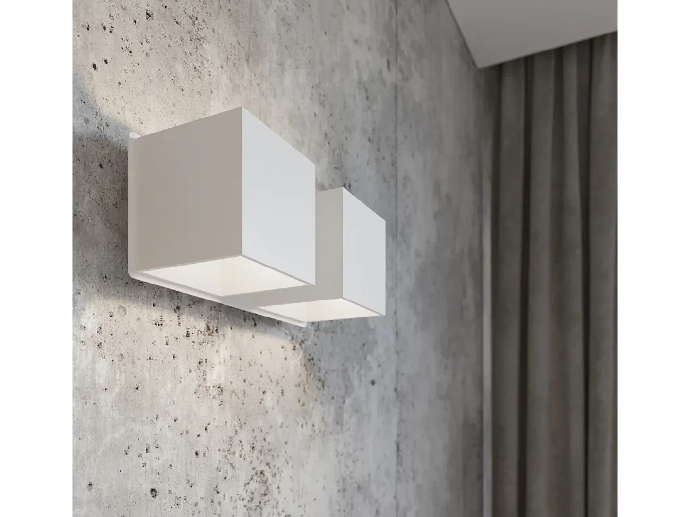 Online Sollux Lighting Lámparas de pared Quadx moderno de aluminio - 2 fuentes luminosas 4000K - L.26 x A.11 cm - Blanco