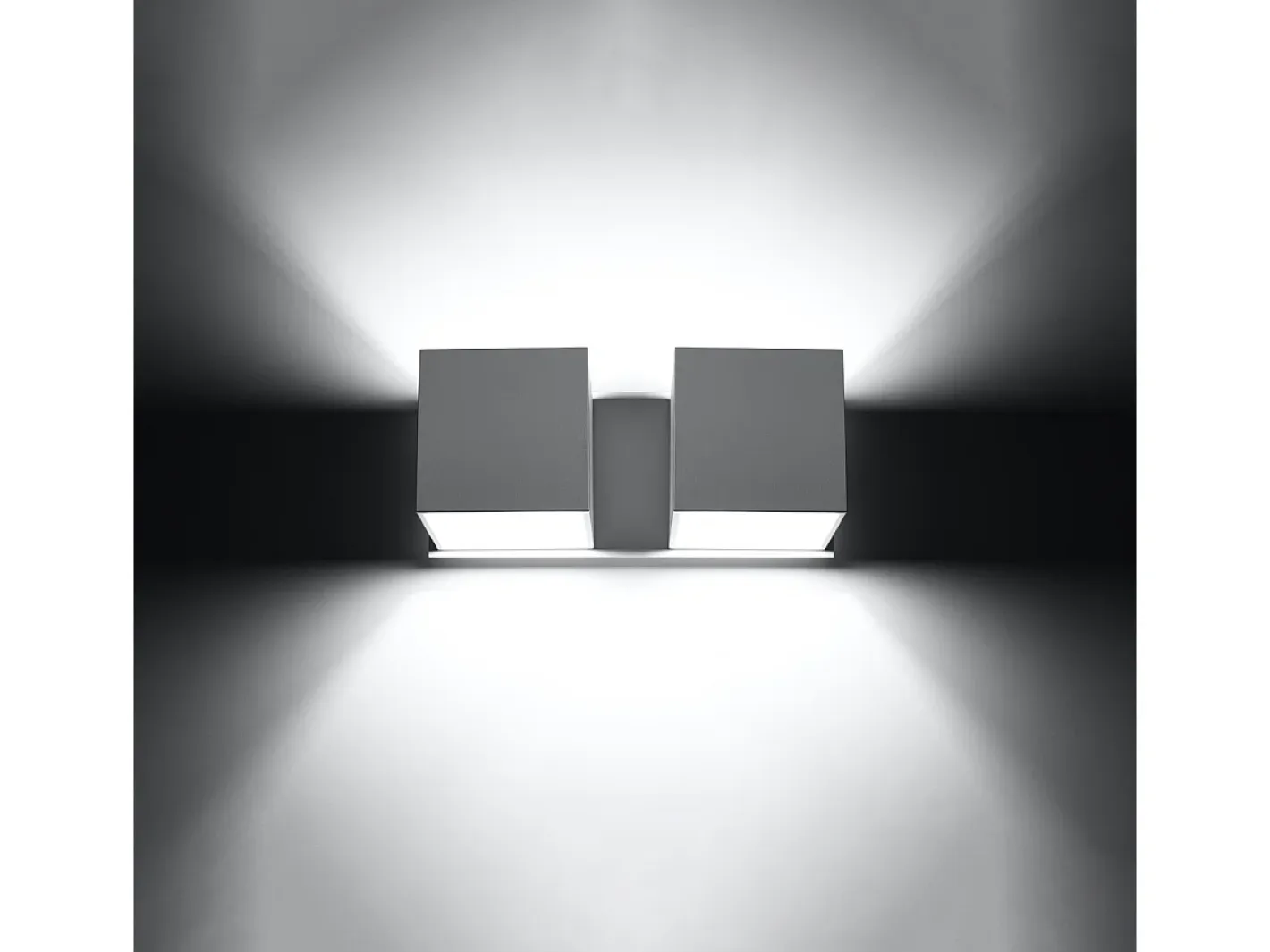Online Sollux Lighting Lámparas de pared Quadx moderno de aluminio - 2 fuentes luminosas 4000K - L.26 x A.11 cm - Blanco