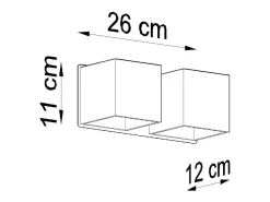Sollux Lighting Lámparas de pared Quadx moderno de aluminio - 2 fuentes luminosas 4000K - L.26 x A.11 cm - Gris Sale