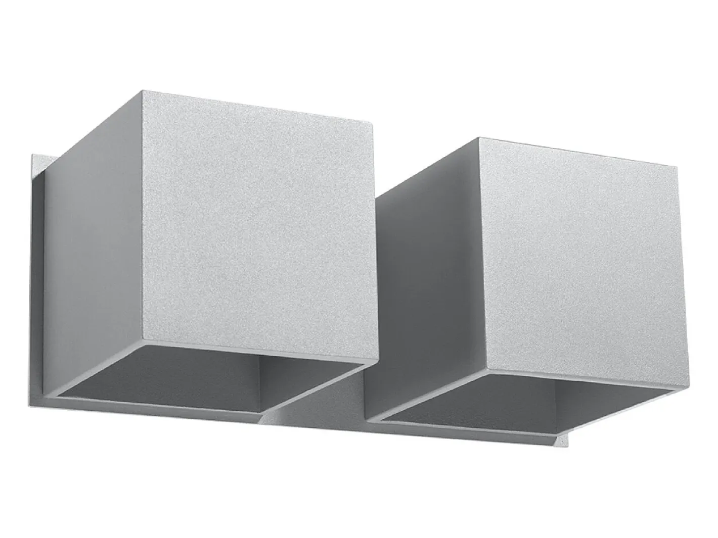 Sollux Lighting Lámparas de pared Quadx moderno de aluminio - 2 fuentes luminosas 4000K - L.26 x A.11 cm - Gris Sale