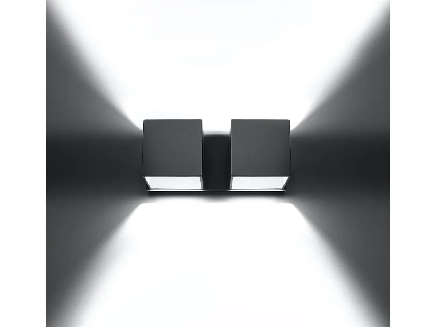 Sollux Lighting Lámparas de pared Quadx moderno de aluminio - 2 fuentes luminosas 4000K - L.26 x A.11 cm - Gris Sale