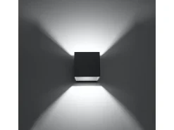 Outlet Sollux Lighting Lámparas de pared Quadx moderno de aluminio - 1 fuentes luminosas 4000K - L.10 x A.10 cm - antracita Gris antracita