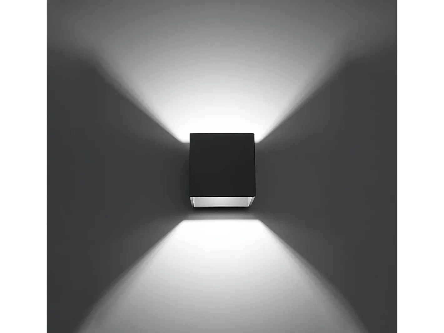 Outlet Sollux Lighting Lámparas de pared Quadx moderno de aluminio - 1 fuentes luminosas 4000K - L.10 x A.10 cm - antracita Gris antracita