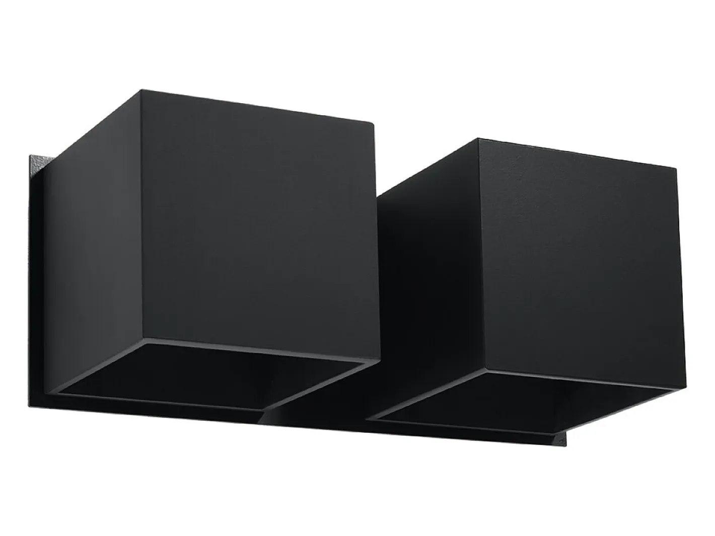Sollux Lighting Lámparas de pared Quadx moderno de aluminio - 2 fuentes luminosas 3000K - L.26 x A.11 cm - Negro Clearance