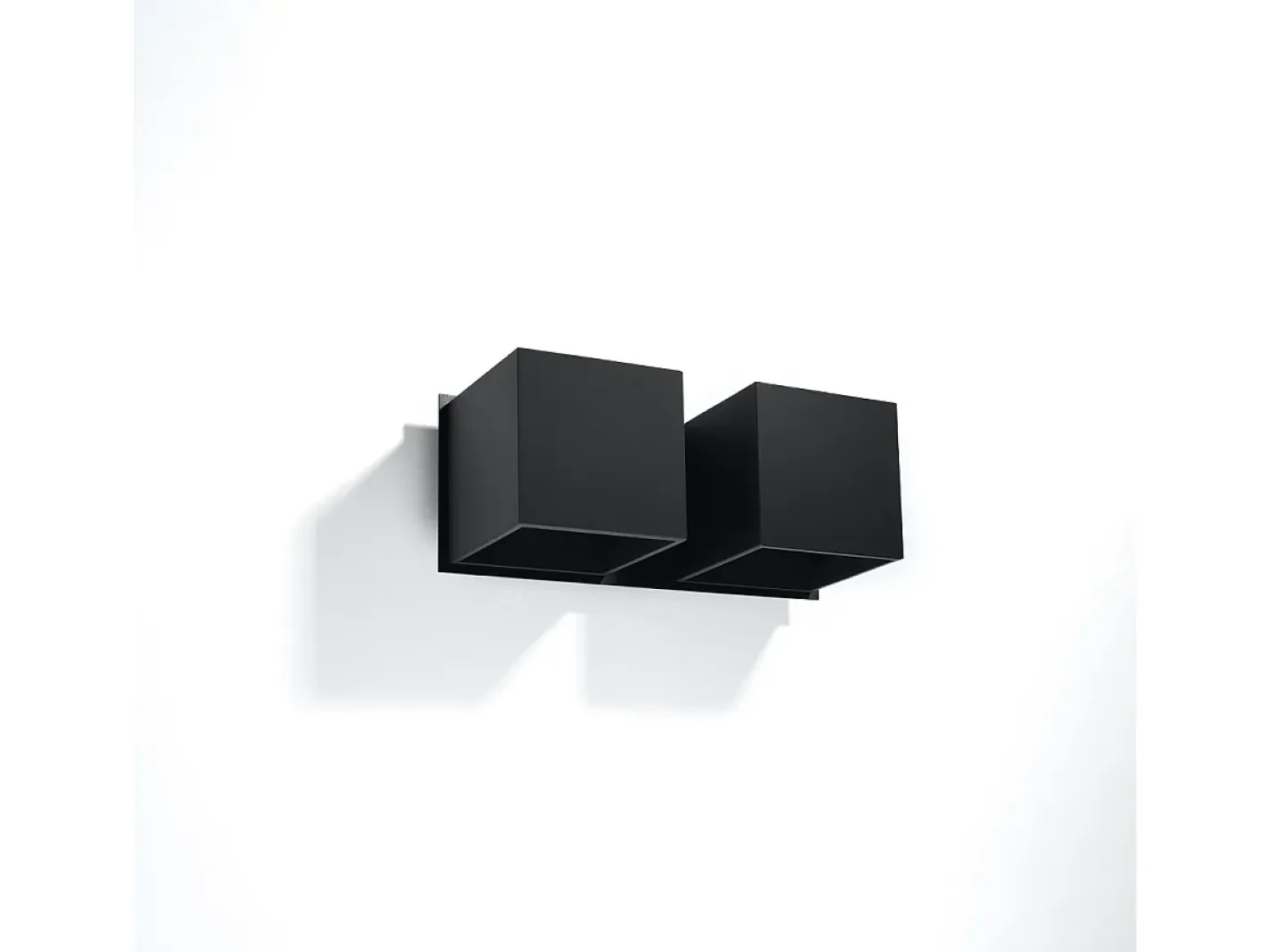 Sollux Lighting Lámparas de pared Quadx moderno de aluminio - 2 fuentes luminosas 3000K - L.26 x A.11 cm - Negro Clearance