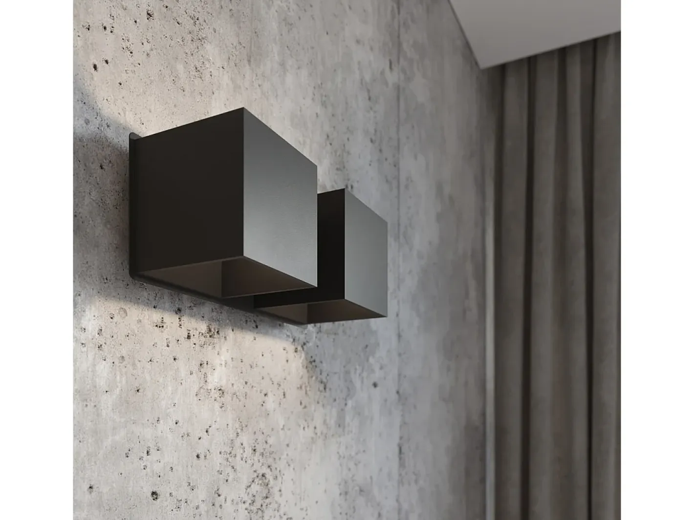 Sollux Lighting Lámparas de pared Quadx moderno de aluminio - 2 fuentes luminosas 3000K - L.26 x A.11 cm - Negro Clearance