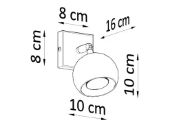 Sollux Lighting Lámparas de pared Rayis moderno de acero - 1 fuentes luminosas 3000K - L.10 x A.10 cm - Blanco New